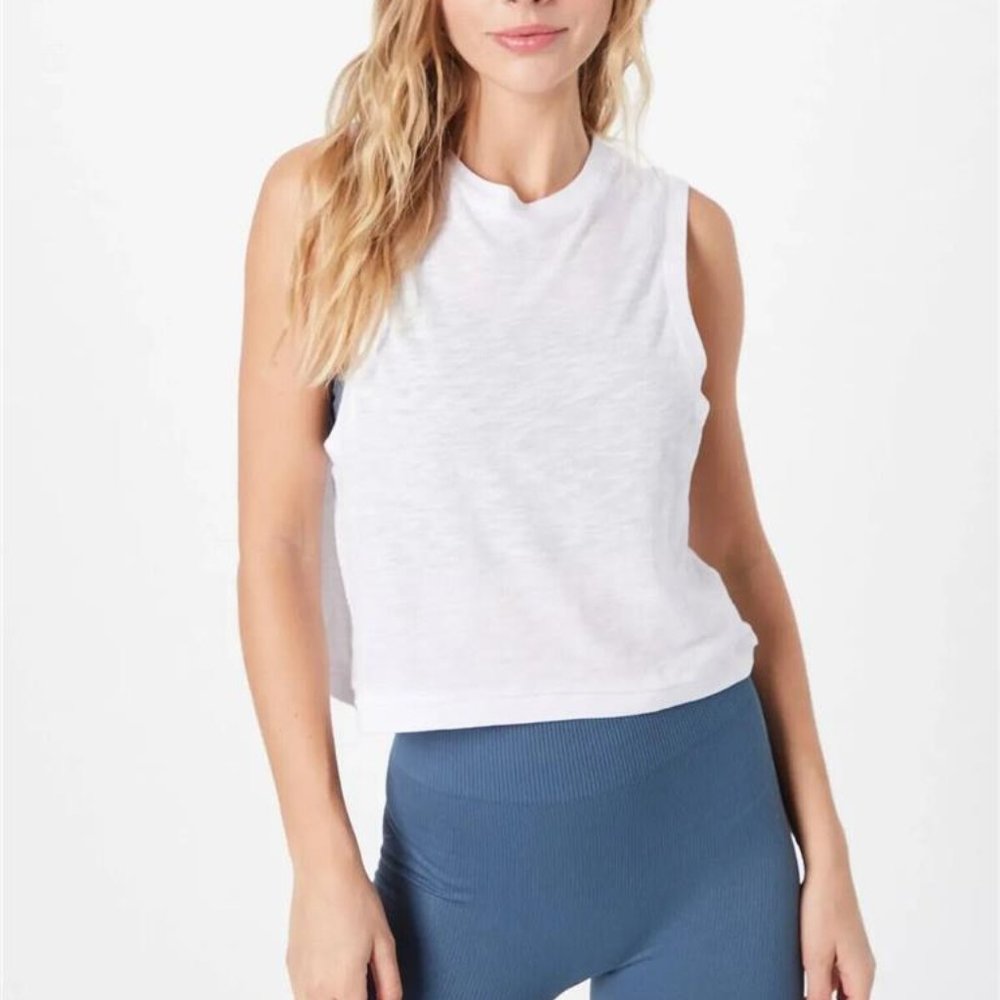 Cotton on Body Women's All Things Fabulous Cropped Muscle Tank, White, Medium